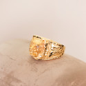 18K SELLO ORO AMARILLO CABEZA DE LEON. ANCHO 15 MM