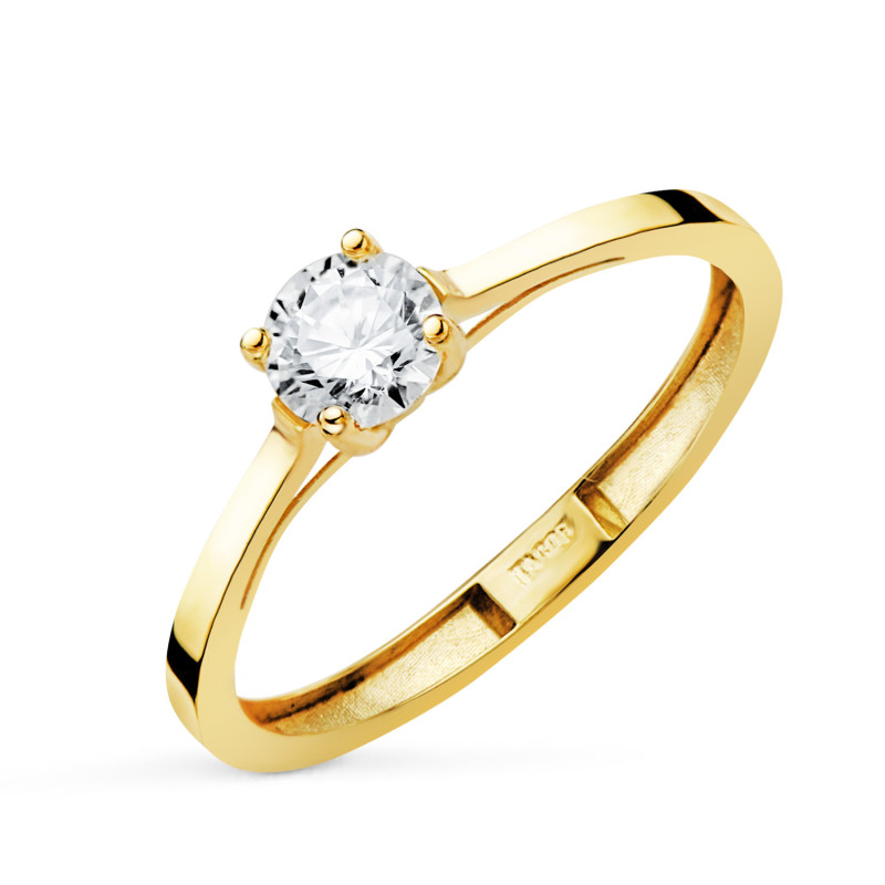 18K SOLITARIO ORO AMARILLO 4 GARRAS CON DIAMANTE LABORATORIO 0,30 QTES. G - VS1