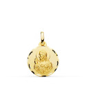 18K MEDALLA ORO AMARILLO CRISTO SAGRADO CORAZON DE JESUS TALLADA 16 MM