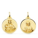 18K ESCAPULARIO ORO AMARILLO VIRGEN DEL CARMEN CORAZON JESUS BISEL 24 MM 18K ESCAPULARIO ORO AMARILLO VIRGEN DEL CARMEN CORAZON JESUS BISEL 24 MM