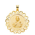 18K MEDALLA ORO AMARILLO VIRGEN DEL CARMEN CERCO TALLADO 34X34 MM 18K MEDALLA ORO AMARILLO VIRGEN DEL CARMEN CERCO TALLADO 34X34 MM