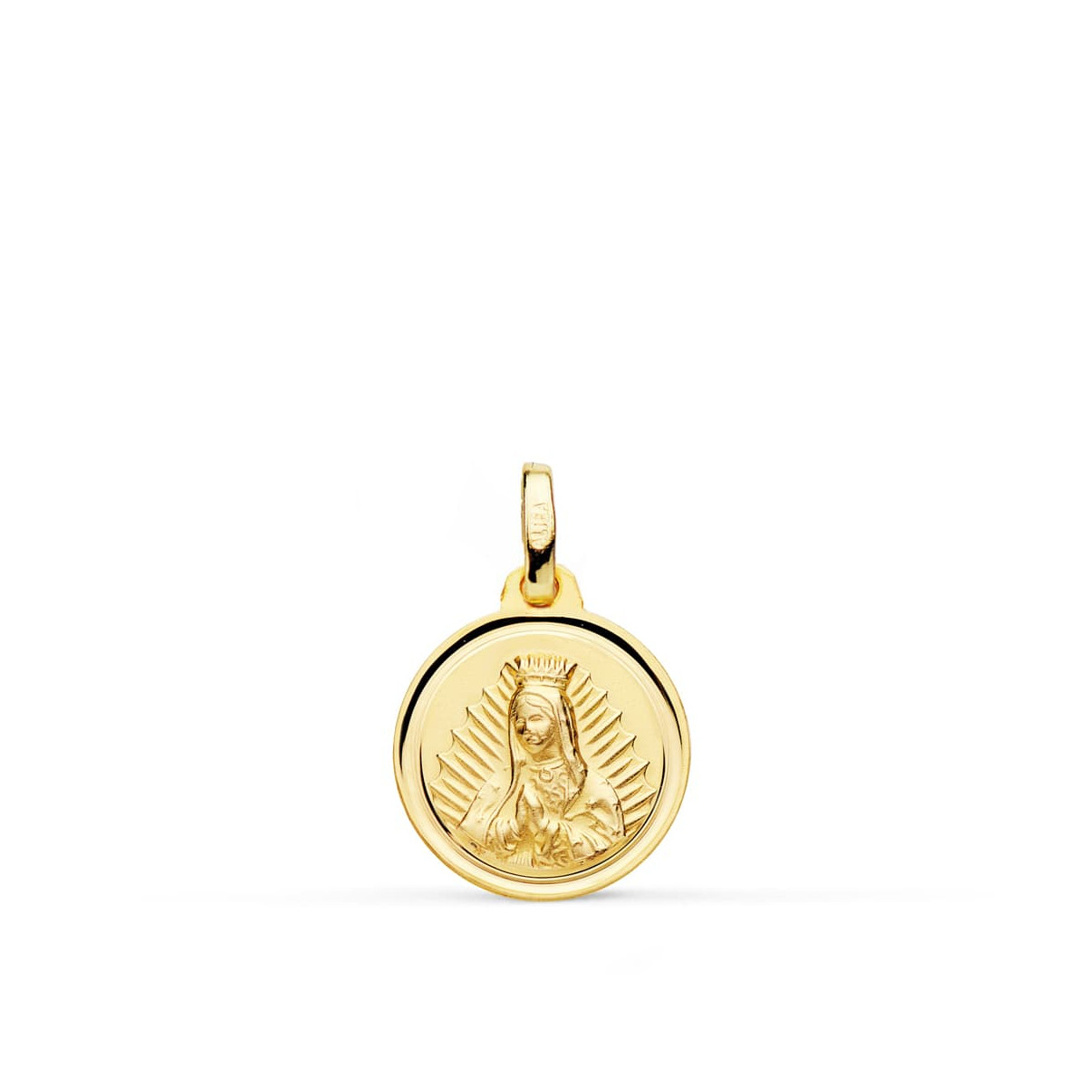 18K MEDALLA ORO AMARILLO VIRGEN DE GUADALUPE 14 MM