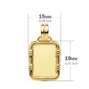 18K PLACA CHAPA ORO AMARILLO BRILLO CON BORDE 19X15 MM 18K PLACA CHAPA ORO AMARILLO BRILLO CON BORDE 19X15 MM
