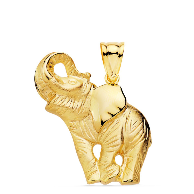 18K COLGANTE ELEFANTE SILUETA ORO AMARILLO 35X33MM 8.40GR