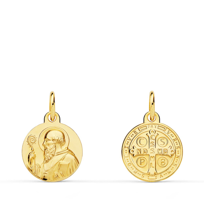 18K ESCAPULARIO ORO AMARILLO SAN BENITO 12 MM