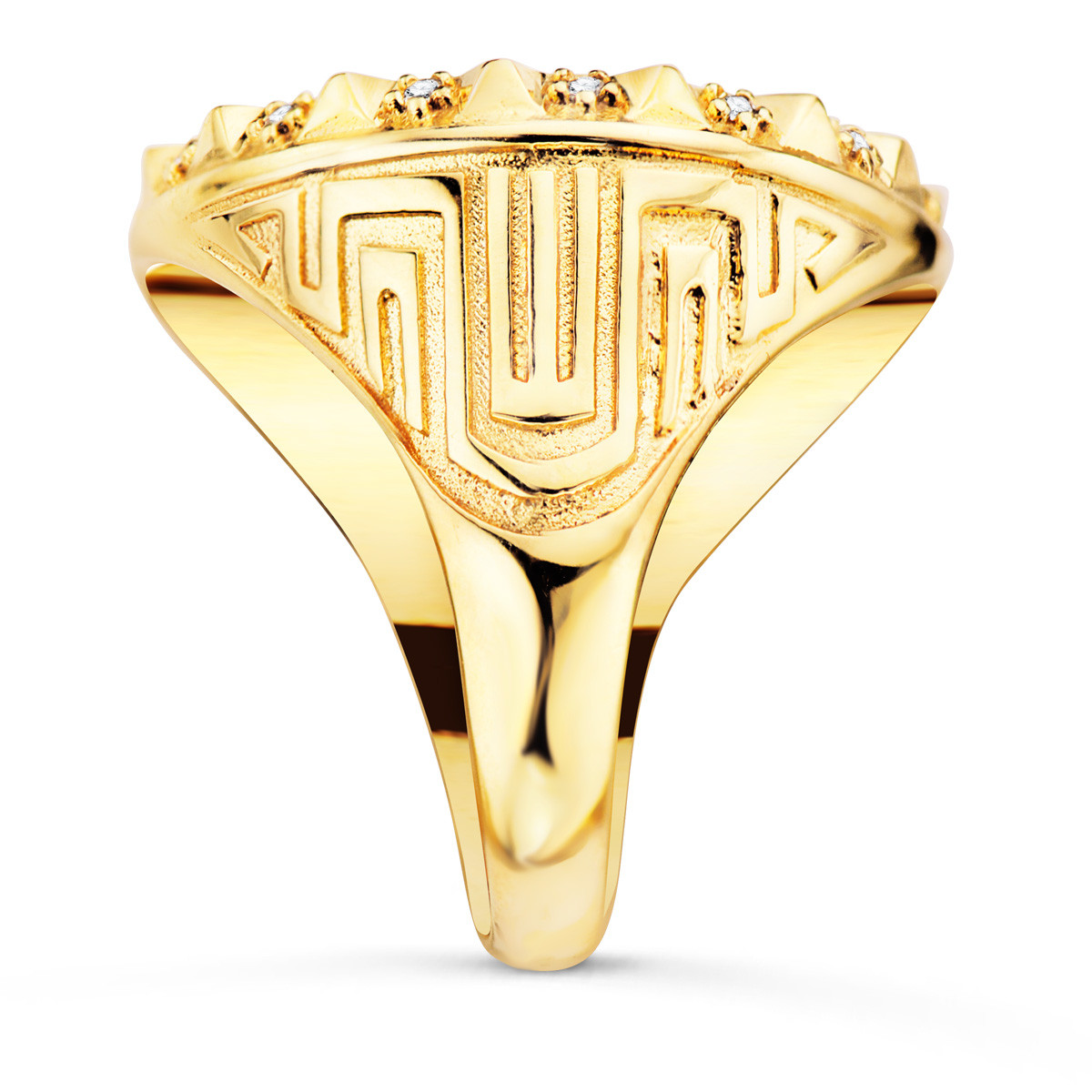 18K SELLO ORO AMARILLO MEDUSA VERSACE MATE 20 MM CON CIRCONITAS