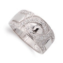 18K SORTIJA ORO BLANCO ANCHA CON CIRCONITA. ANCHO: 10 MM 18K SORTIJA ORO BLANCO ANCHA CON CIRCONITA. ANCHO: 10 MM