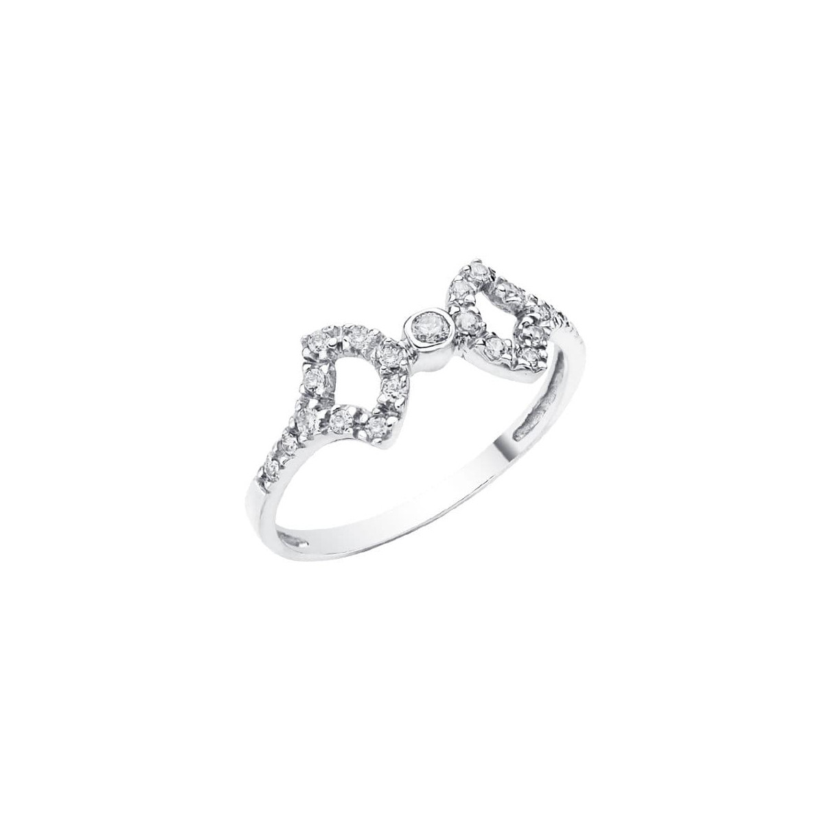 18K SORTIJA ORO BLANCO CON CIRCONITAS. ANCHO: 7,5 MM