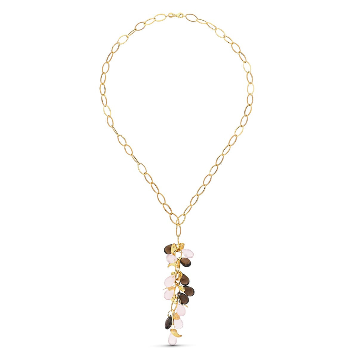 18K GARGANTILLA ORO AMARILLO PIEDRAS COLOR