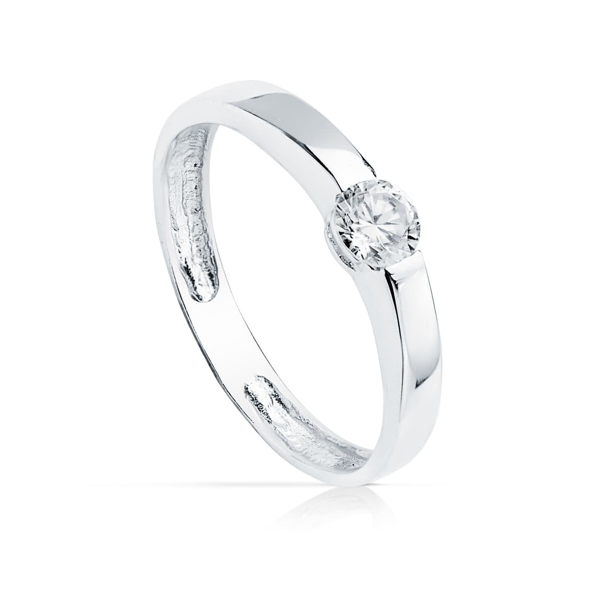 18K SOLITARIO ORO BLANCO CIRCONITA 4 MM
