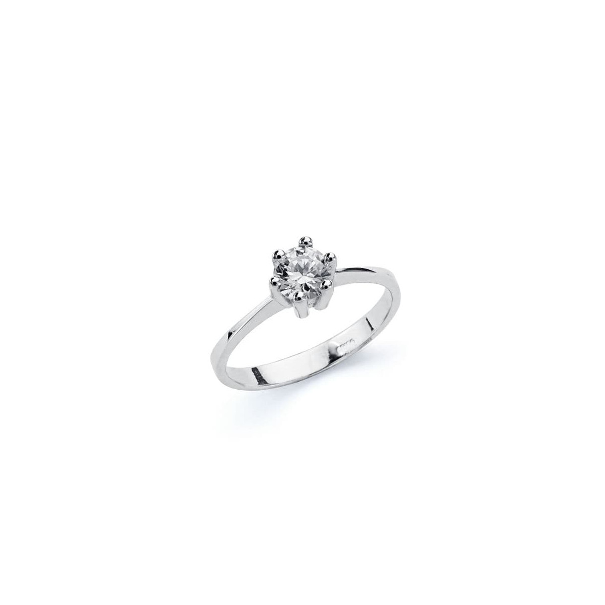 18K SOLITARIO ORO BLANCO CIRCONITA 4.5 MM