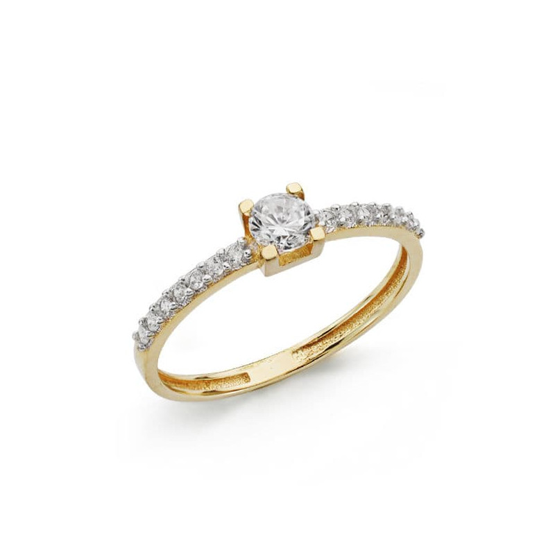 18K SOLITARIO ORO AMARILLO CIRCONITA 4 MM