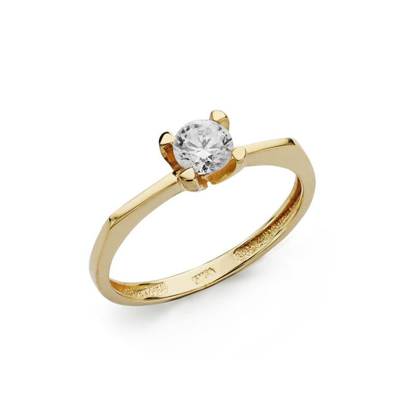 18K SOLITARIO ORO AMARILLO CIRCONITA 5 MM