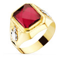 18K SELLO ORO AMARILLO CABALLERO RUBI SPINEL 18K SELLO ORO AMARILLO CABALLERO RUBI SPINEL