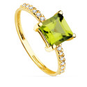 18K SORTIJA ORO AMARILLO CIRCONITA Y PERIDOTO FINO 6X6 MM ANCHO CUERPO 1.5 MM 18K SORTIJA ORO AMARILLO CIRCONITA Y PERIDOTO FINO 6X6 MM ANCHO CUERPO 1.5 MM
