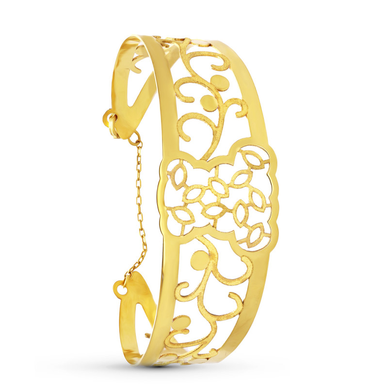 18K PULSERA ORO AMARILLO RIGIDA OSO LASER