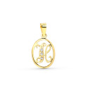 18K COLGANTE ORO AMARILLO LETRA H CON CIRCONITAS
