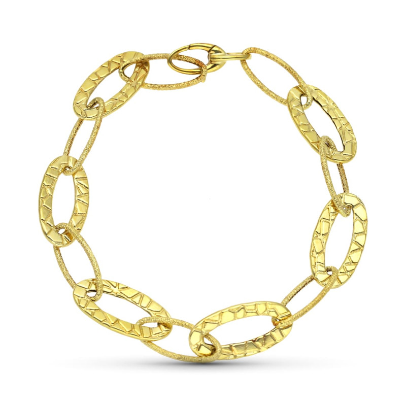 18K PULSERA ORO AMARILLO ESLABONES OVALES
