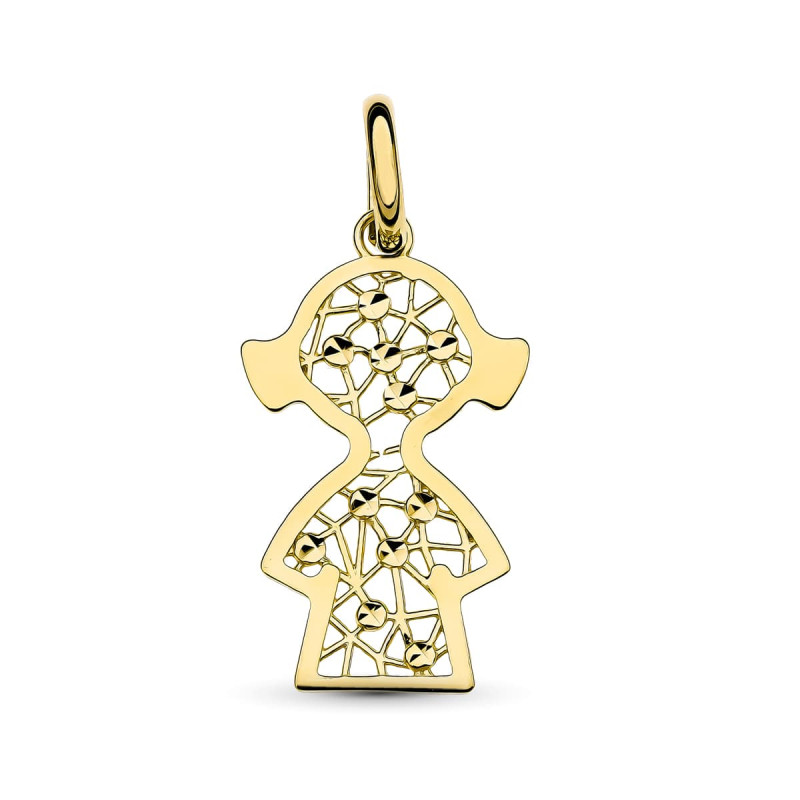 18K COLGANTE ORO AMARILLO NIÑA 29X17 MM