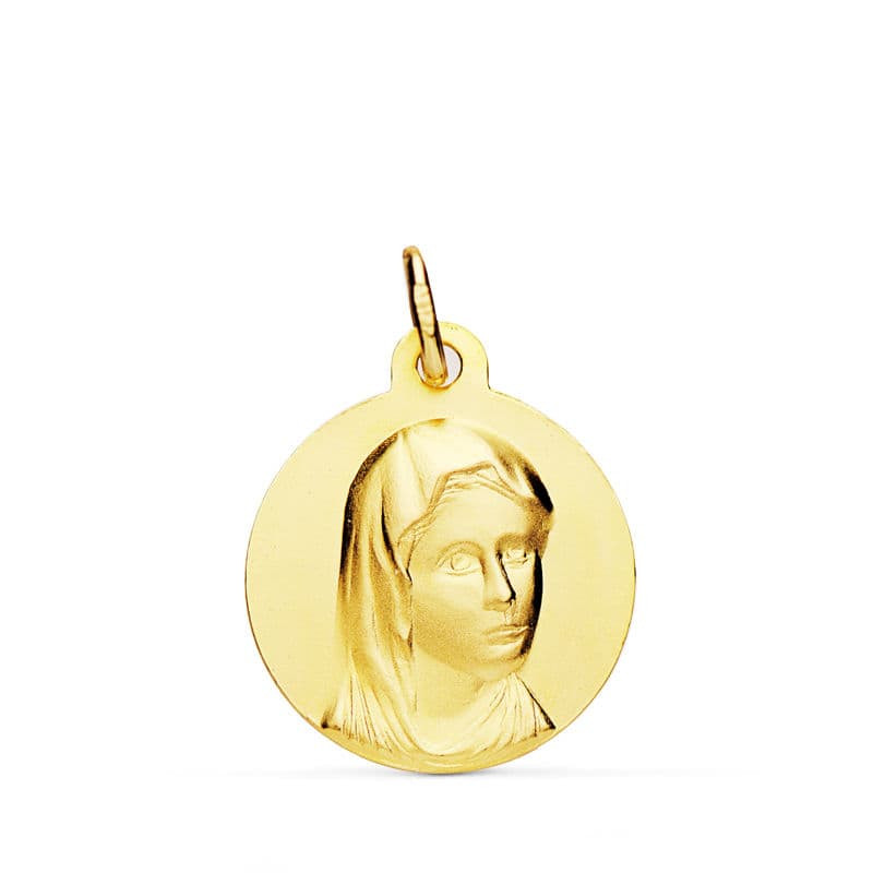 18K MEDALLA ORO AMARILLO MARIA FRANCESA 16 MM