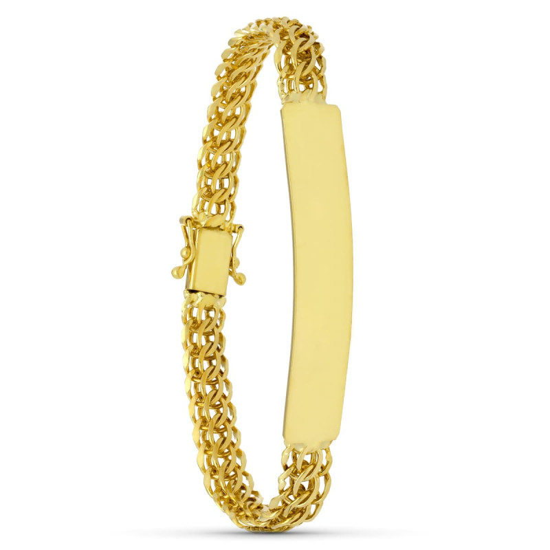 18K PULSERA ESCLAVA ORO AMARILLO CARAQUEÑA 19CM ANCHO 7 MM