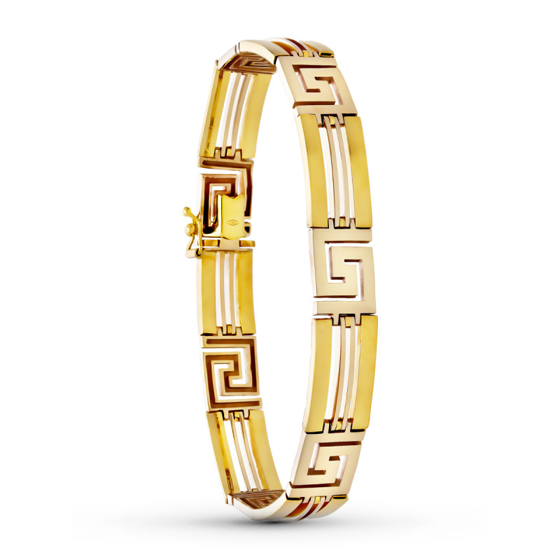 18K PULSERA ORO BICOLOR CABALLERO LONGITUD 19CM ANCHO 10 MM