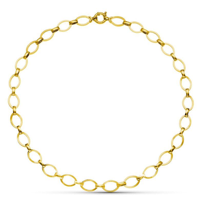 18K GARGANTILLA ORO BICOLOR ESLABONES 8 MM 42CM