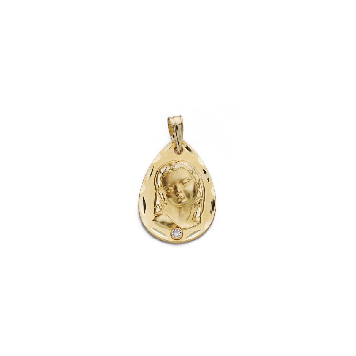 18K MEDALLA ORO AMARILLO VIRGEN NIÑA 22X14 MM