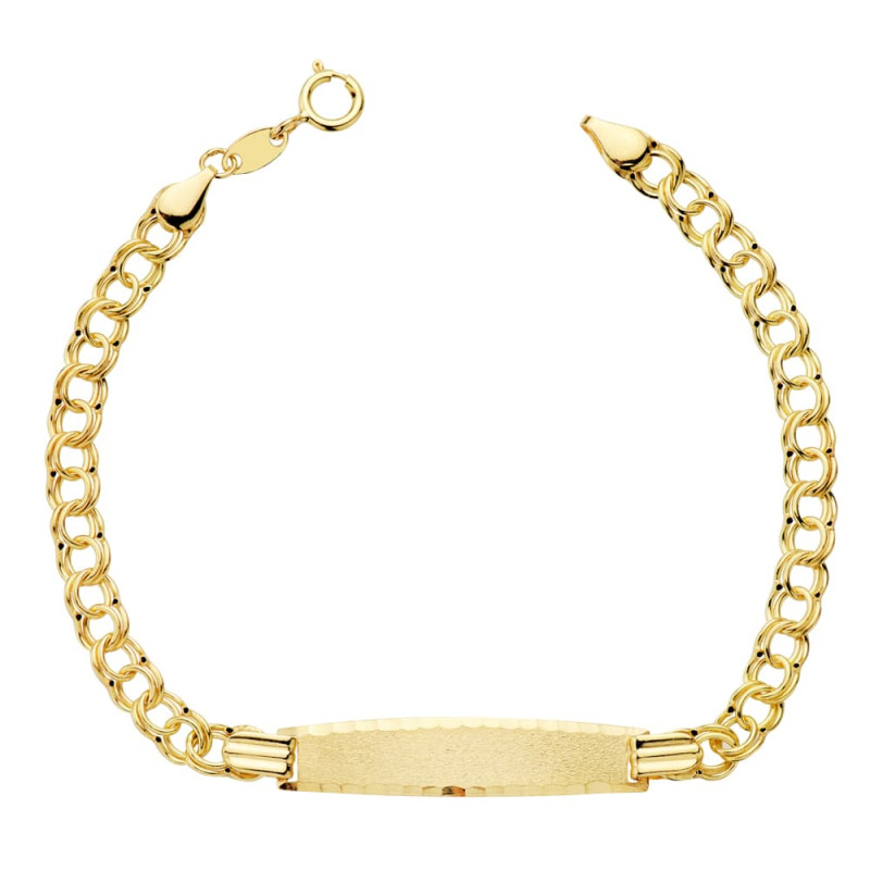 18K PULSERA ESCLAVA HUNGARA HUECA ORO AMARILLO 17CM