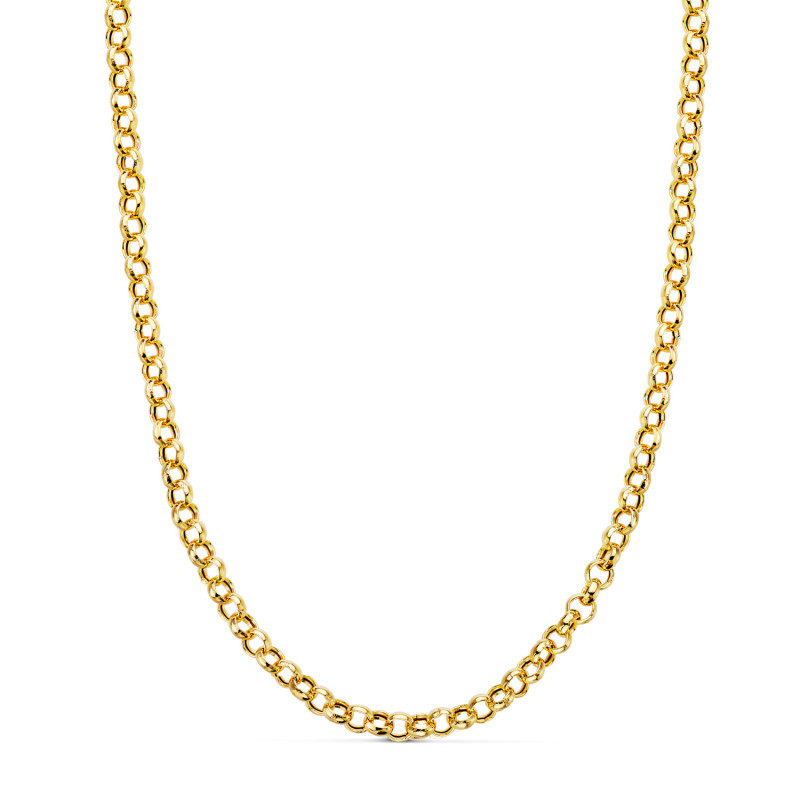 18K CADENA ORO AMARILLO ROLO HUECO ANCHO: 4 MM. LARGO: 45CM CIERRE REASA