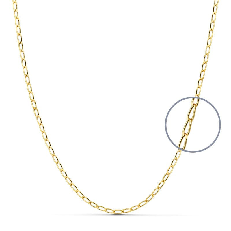 18K CADENA ORO AMARILLO MACIZA BILBAO 60CM 2 MM