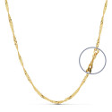 18K CADENA ORO AMARILLO MACIZA SINGAPUR 40CM 2.5 MM CIERRE MOSQUETON