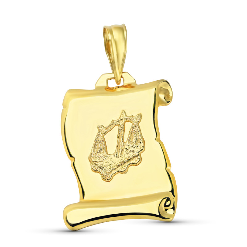 18K HOROSCOPO ORO AMARILLO LIBRA PERGAMINO