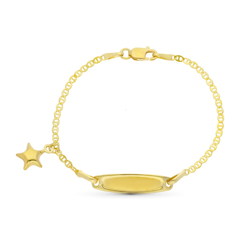 18K ESCLAVA ORO AMARILLO ESTRELLA 13CM
