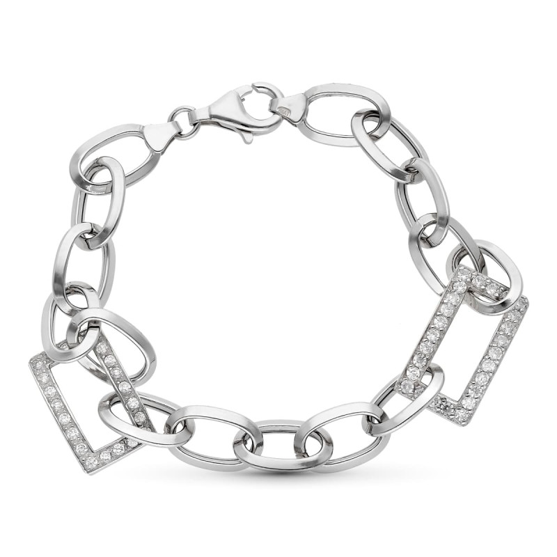 18K PULSERA ORO BLANCO CON CIRCONITA 19CM