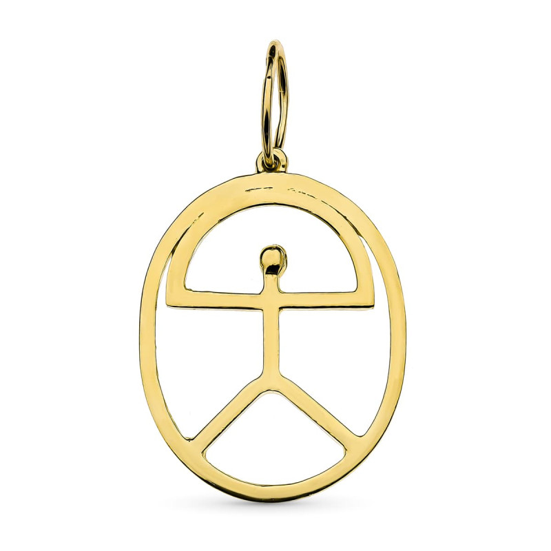 18K COLGANTE ORO AMARILLO INDALO OVAL. 28X21 MM