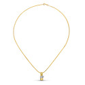 18K COLGANTE ORO AMARILLO BRILLANTE 16X7 MM 0.04 QTS. CADENA 40