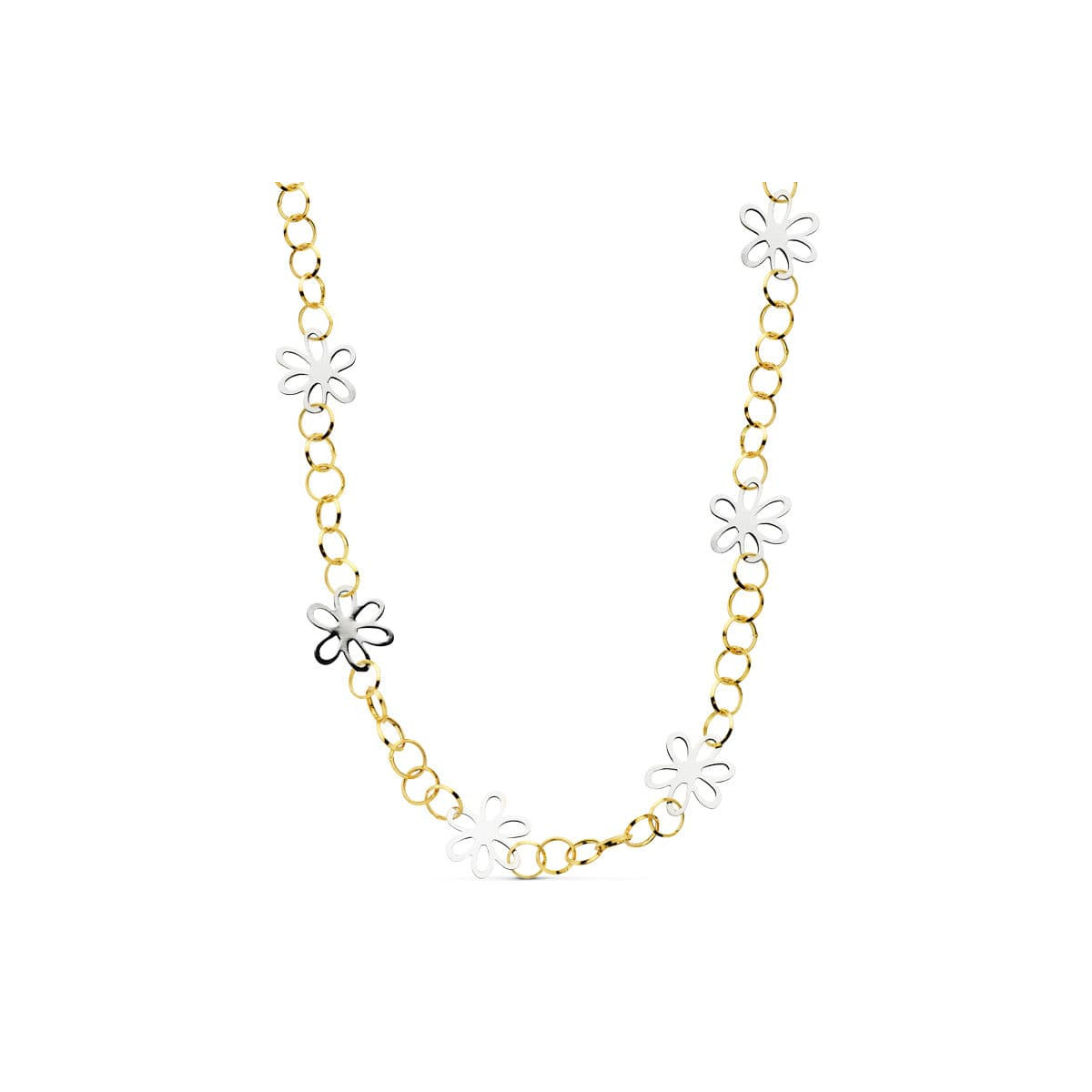 18K GARGANTILLA BICOLOR 48 CM MARGARITAS