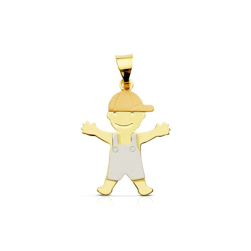 18K COLGANTE NIÑO TRICOLOR 22X16 MM