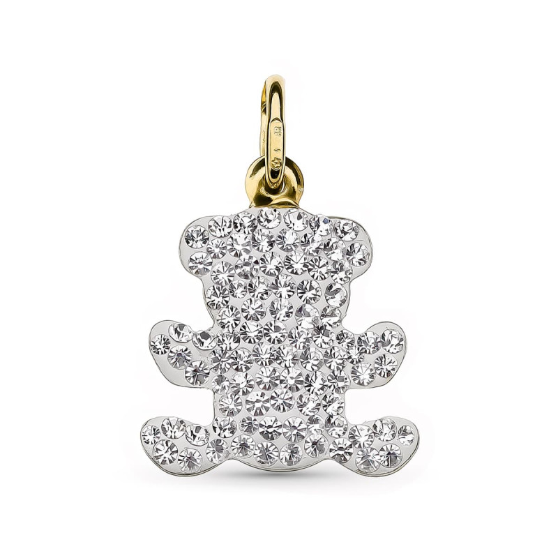 18K COLGANTE ORO AMARILLO OSO Y CIRCONITA 21X17 MM