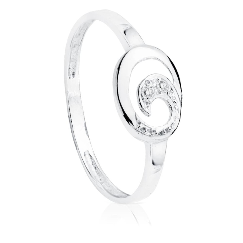 18K SORTIJA ORO BLANCO 2 DIAMANTES TALLA BRILLANTE 0.016  QTS. 9X7 MM