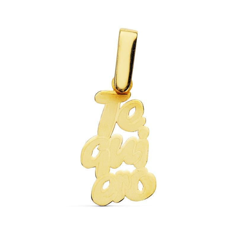 18K COLGANTE ORO AMARILLO " TE QUIERO " LASER. 17X10 MM