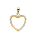 18K COLGANTE ORO AMARILLO CORAZON CIRCONITA 16X16 MM