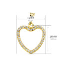 18K COLGANTE ORO AMARILLO CORAZON CIRCONITA 16X16 MM