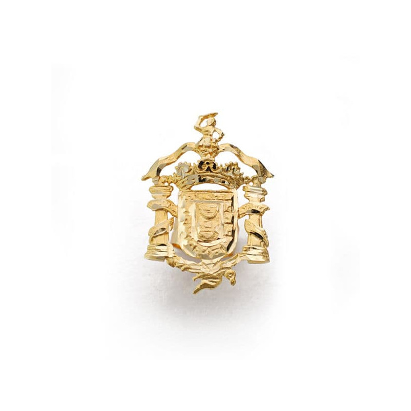 18K ESCUDO INSIGNIA MELILLA ORO AMARILLO ( ESPAÑA ) 20X14 MM