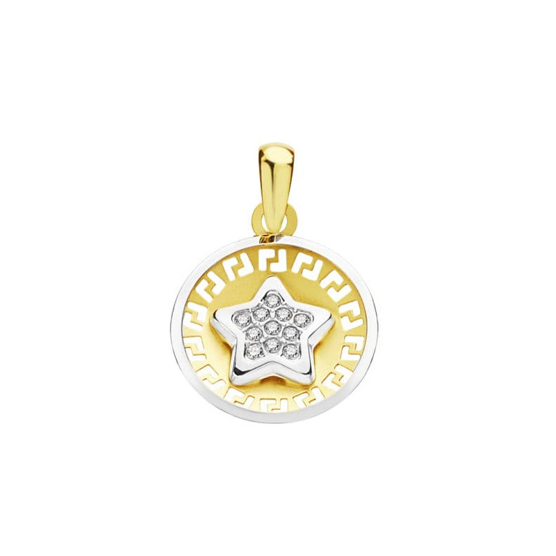 18K COLGANTE BICOLOR CIRCONITA 13 MM