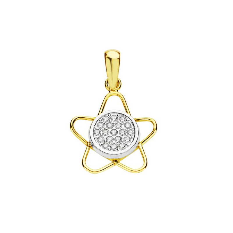 18K COLGANTE BICOLOR CIRCONITA 15X12 MM