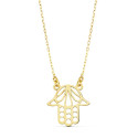 18K COLLAR ORO AMARILLO MANO DE FATIMA 45CM 14X14 MM