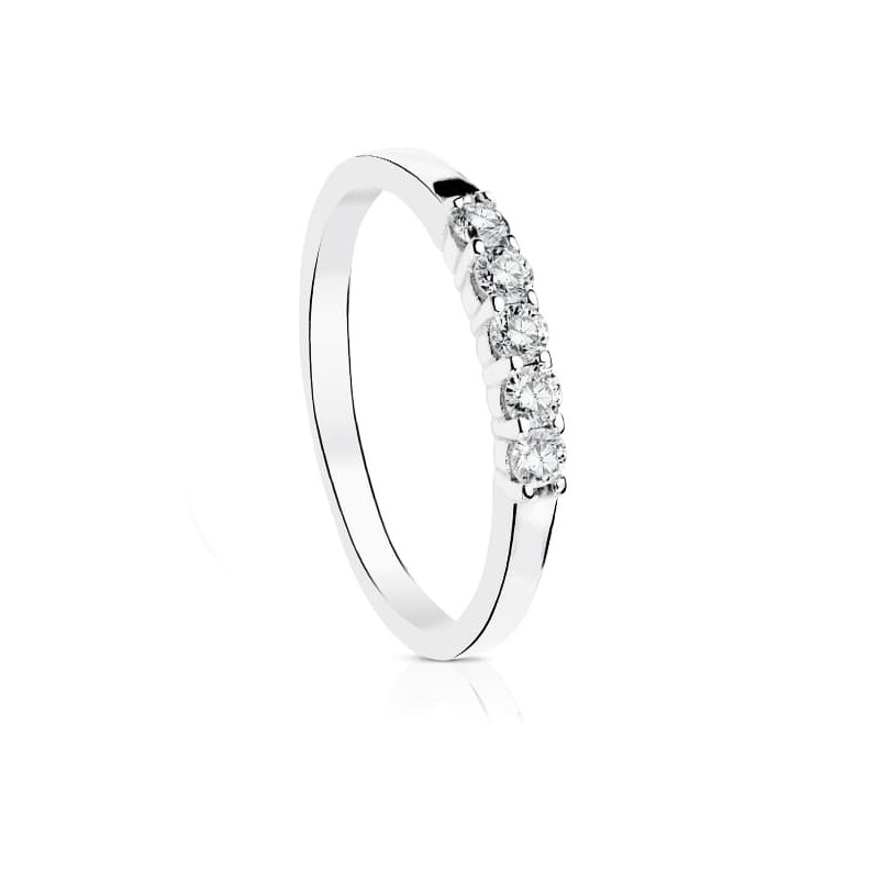 18K ALIANZA O ANILLO DE  DIAMANTES DE LABORATORIO TALLA BRILLANTE ORO BLANCO 0,300 QTS. PUREZA VS2 COLOR G