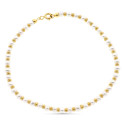 18K PULSERA ORO AMARILLO PERLA 3 MM Y ANILLAS BRILLO 19CM